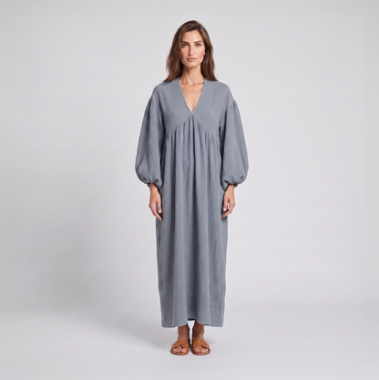 Vespera | Nachtjurk dames midi (V-hals)