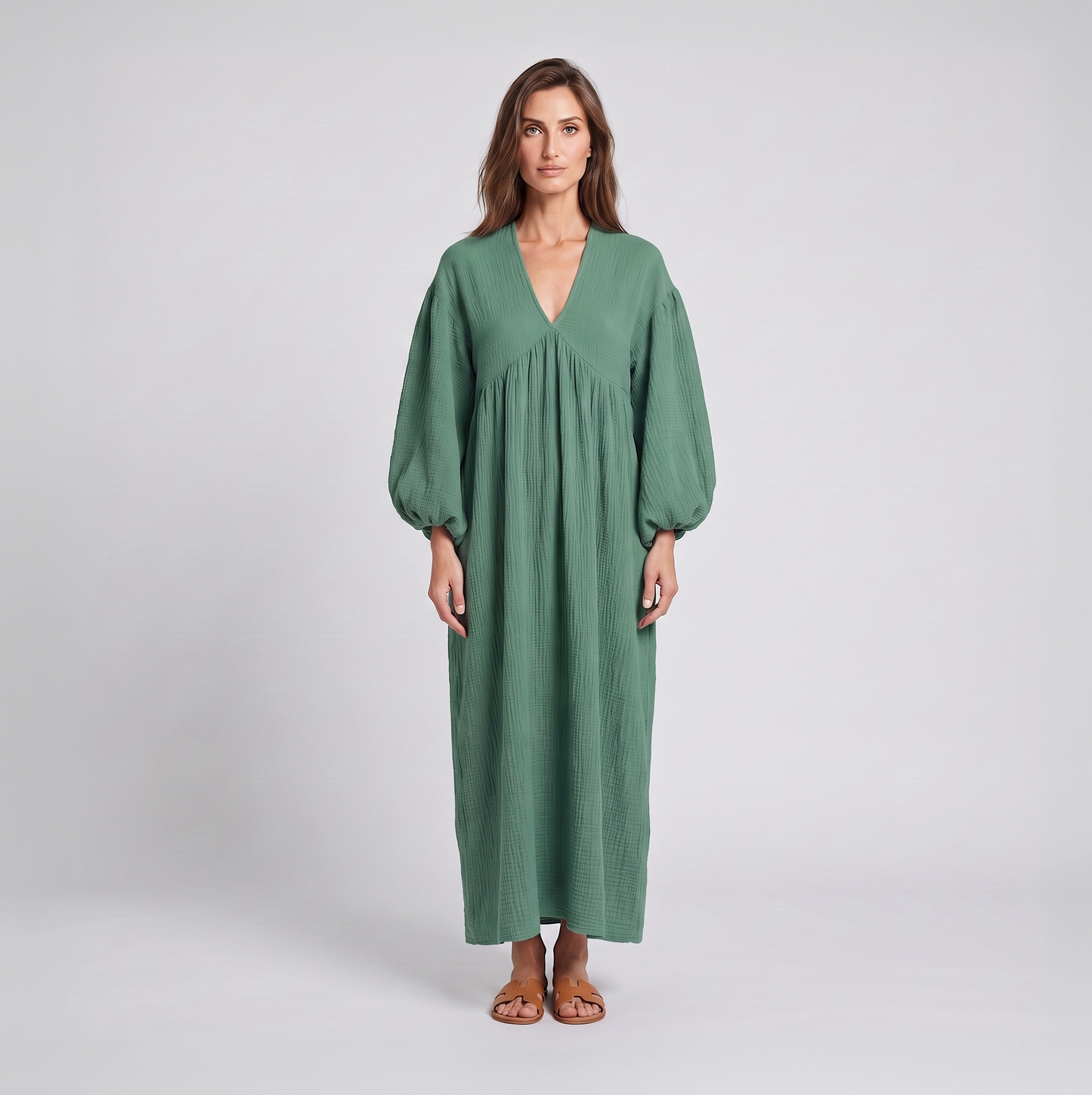 Vespera | Nachtjurk dames midi (V-hals)
