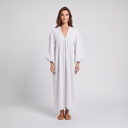 Vespera | Nachtjurk dames midi (V-hals)