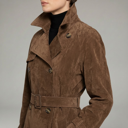 Melody I suede trench coat